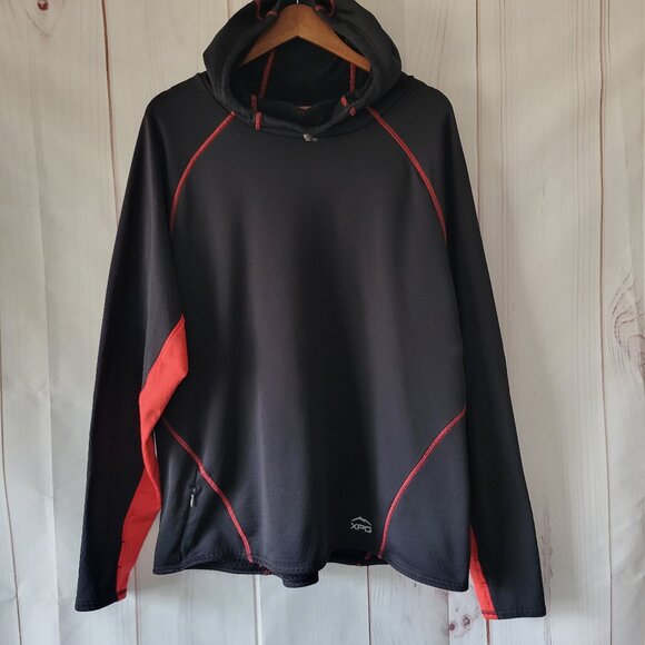 Cabela’s XPG Extreme Performance Long Sleeve Shirt, Men’s 2XL, Black/Red, Hooded - Picture 1 of 10
